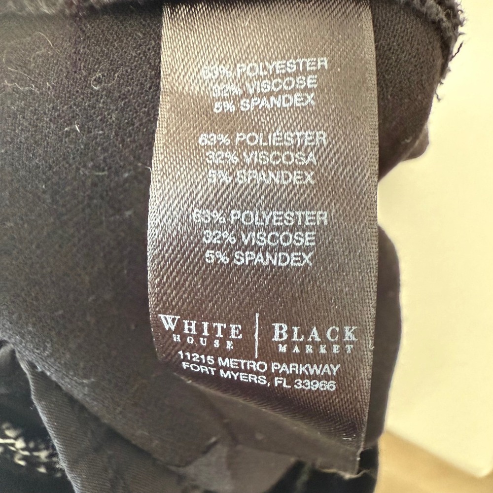 White House Black Market Legacy Modern Boot Stretch Black Career Pants 6R EUC - Picture 7 of 13